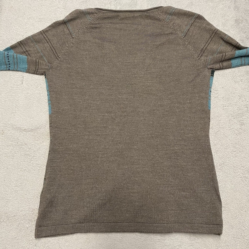 Smartwool Sweater Womens Medium Striped Merino V Neck Ethno Outdoors - Picture 3 of 7